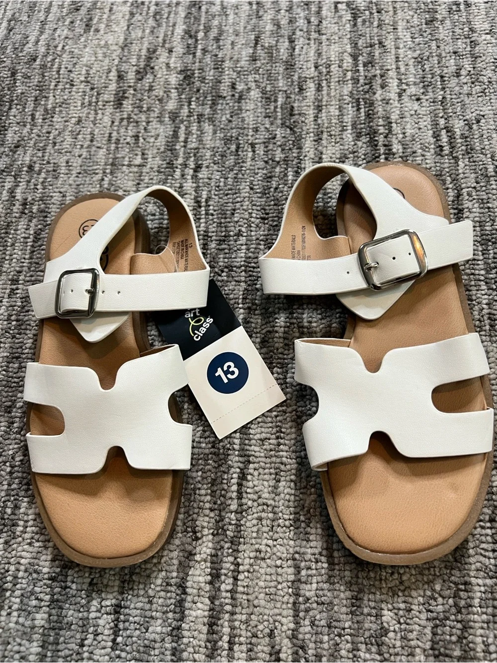 Cat & Jack White Buckle Casual Slide Sandals
